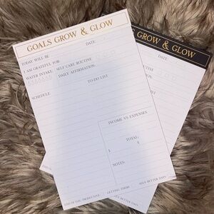 Goals and glow notepad